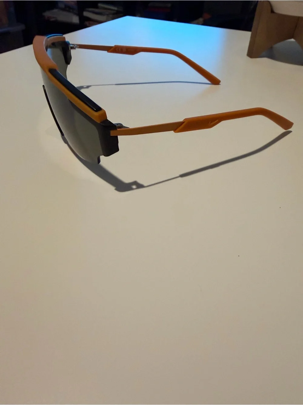 Nike Marquee Edge 64mm Shield Sunglasses in Orange and Black